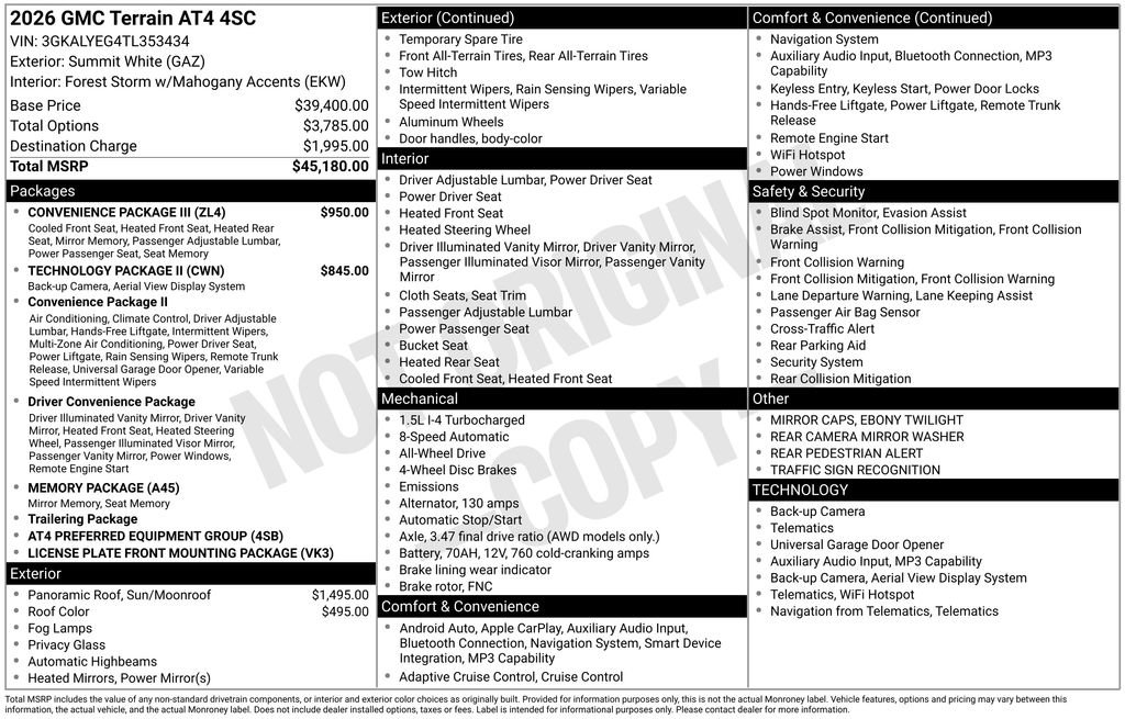 New 2026 GMC Terrain AT4 w/ Convenience Package III AWD/4WD image 10