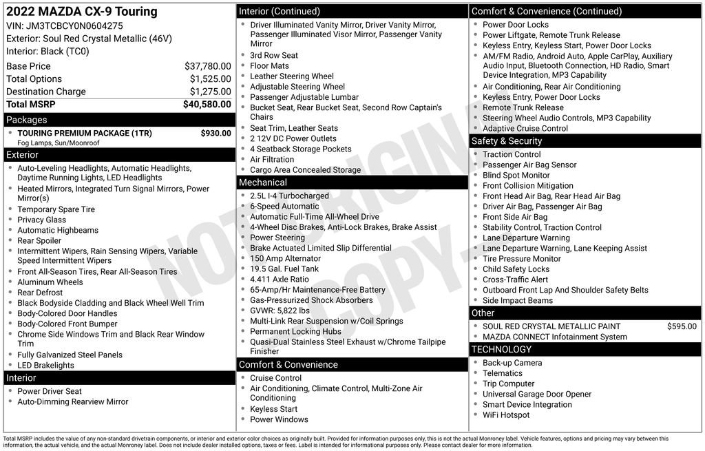 Used 2022 MAZDA CX-9 Touring w/ Touring Premium Package image 6