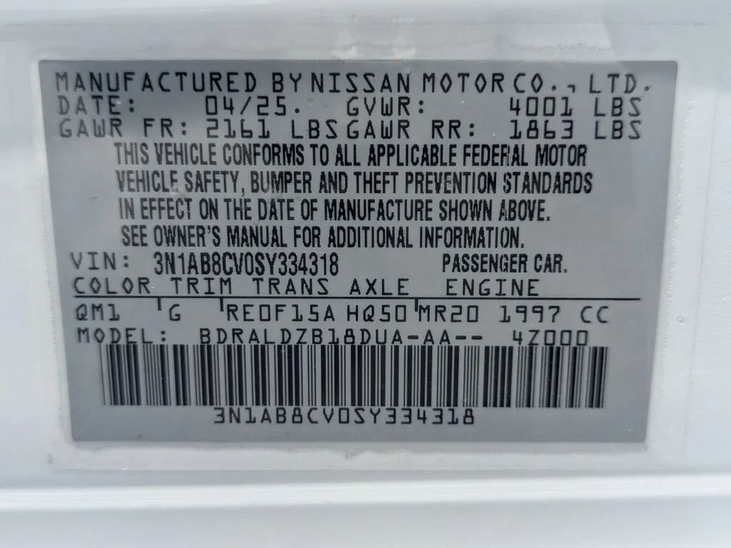Certified 2025 Nissan Sentra SV w/ Trunk Package FWD image 27