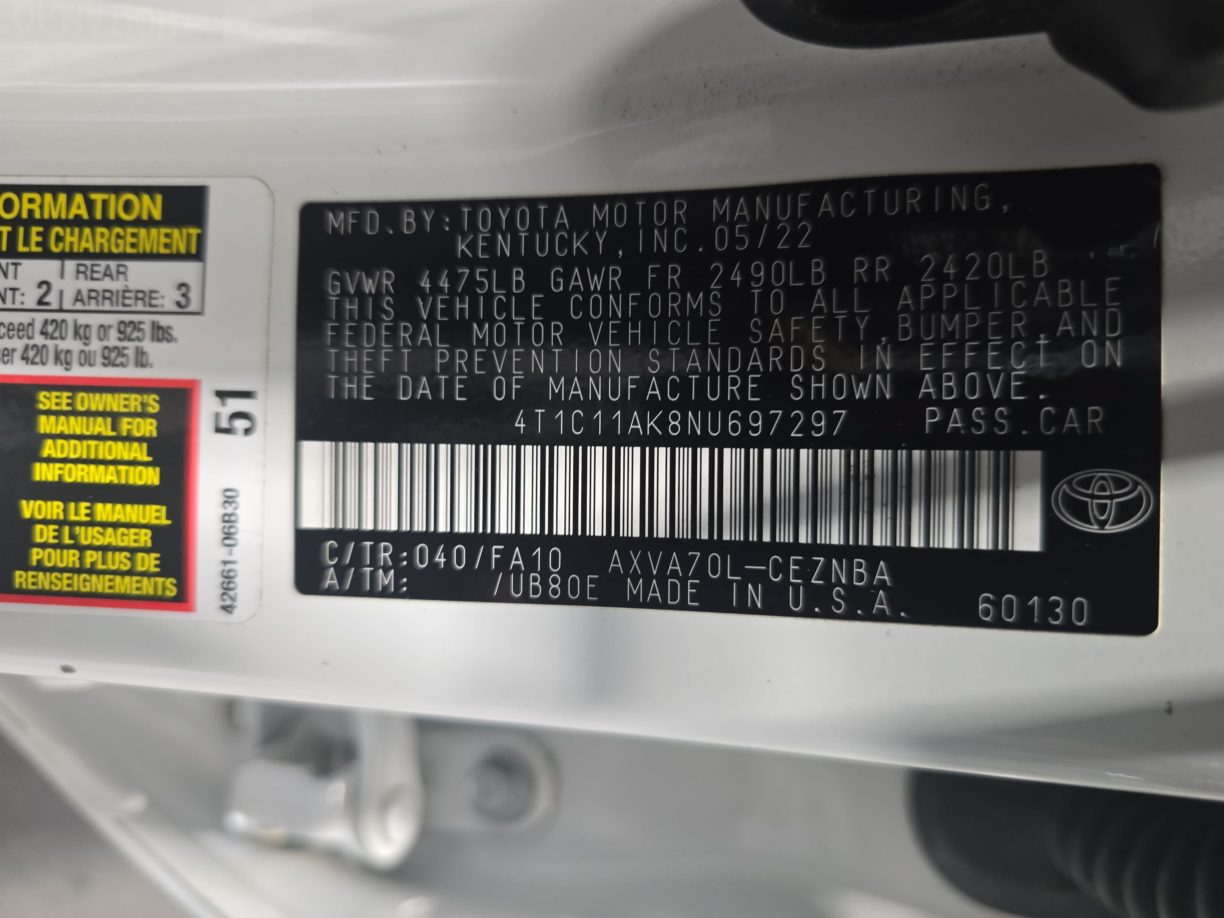 Used 2022 Toyota Camry LE FWD image 33