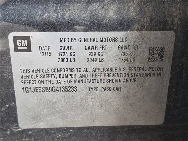 Used 2016 Chevrolet Sonic LTZ FWD image 14