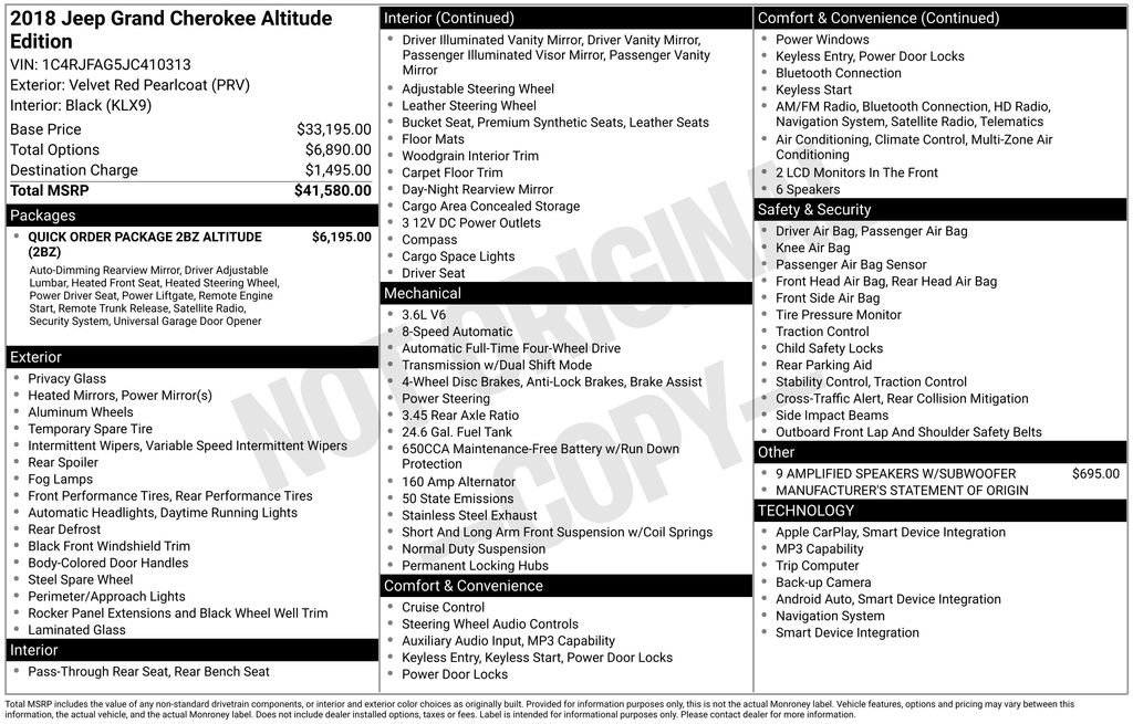Used 2018 Jeep Grand Cherokee Altitude image 12