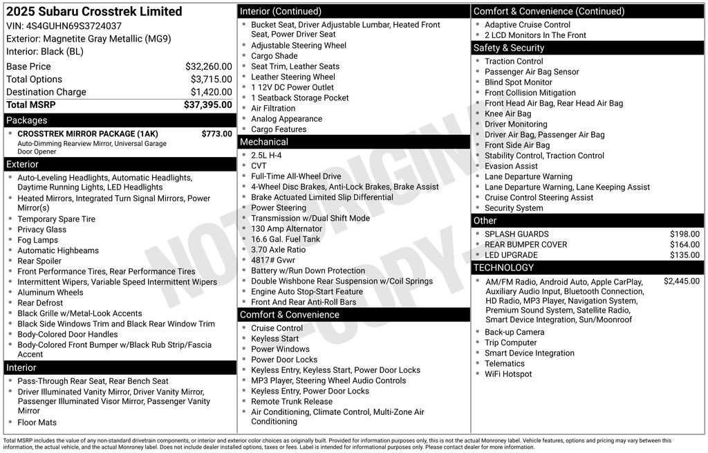 Certified 2025 Subaru Crosstrek 2.5i Limited w/ Crosstrek Mirror Package image 26