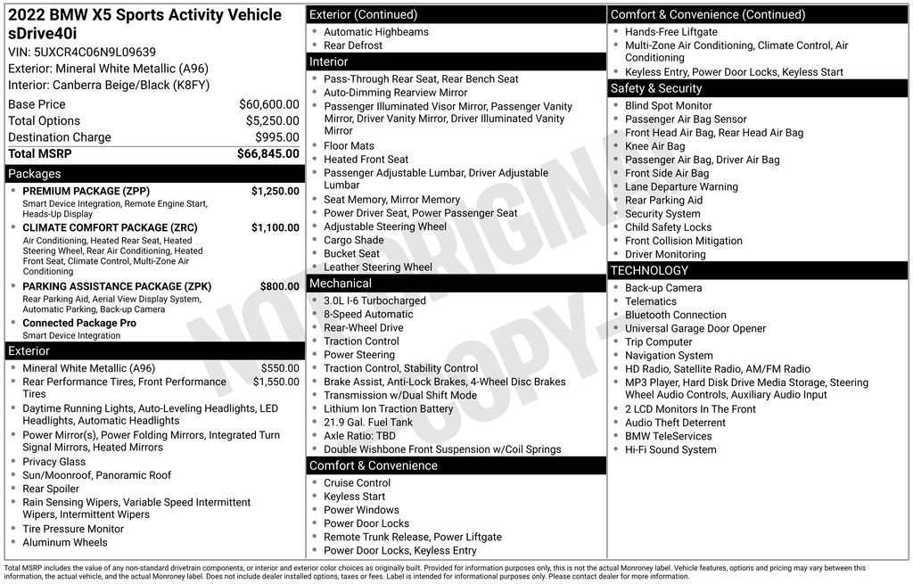 Used 2022 BMW X5 sDrive40i w/ Premium Package RWD image 26