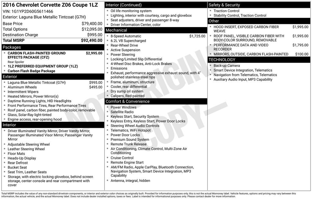 Used 2016 Chevrolet Corvette Z06 RWD image 25