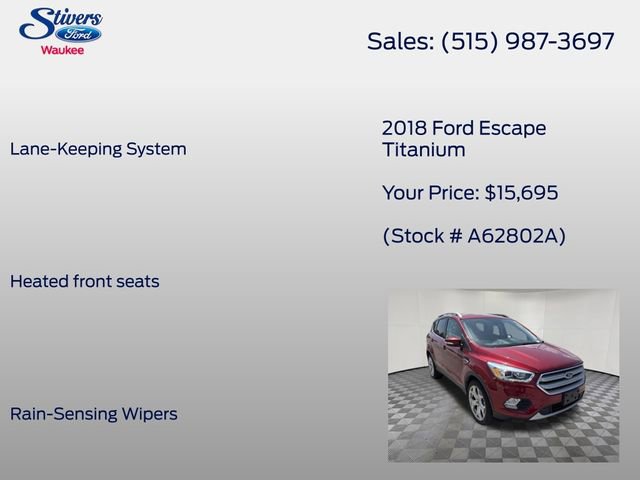 Used 2018 Ford Escape Titanium w/ Ford Safe & Smart Package AWD/4WD image 22