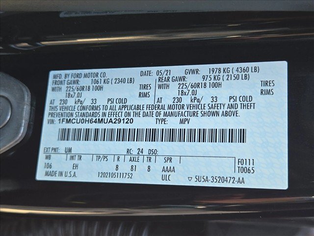 Certified 2021 Ford Escape SEL FWD image 24