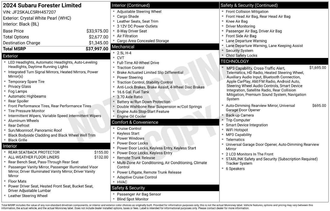 Used 2024 Subaru Forester Limited AWD/4WD image 9