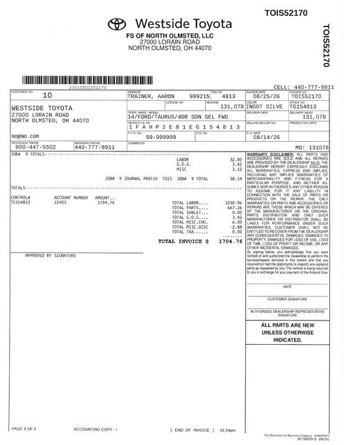 Used 2014 Ford Taurus SEL w/ Equipment Group 201A FWD image 22