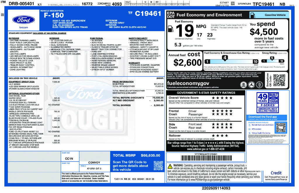 New 2026 Ford F150 XLT w/ Equipment Group 302A MID AWD/4WD image 23