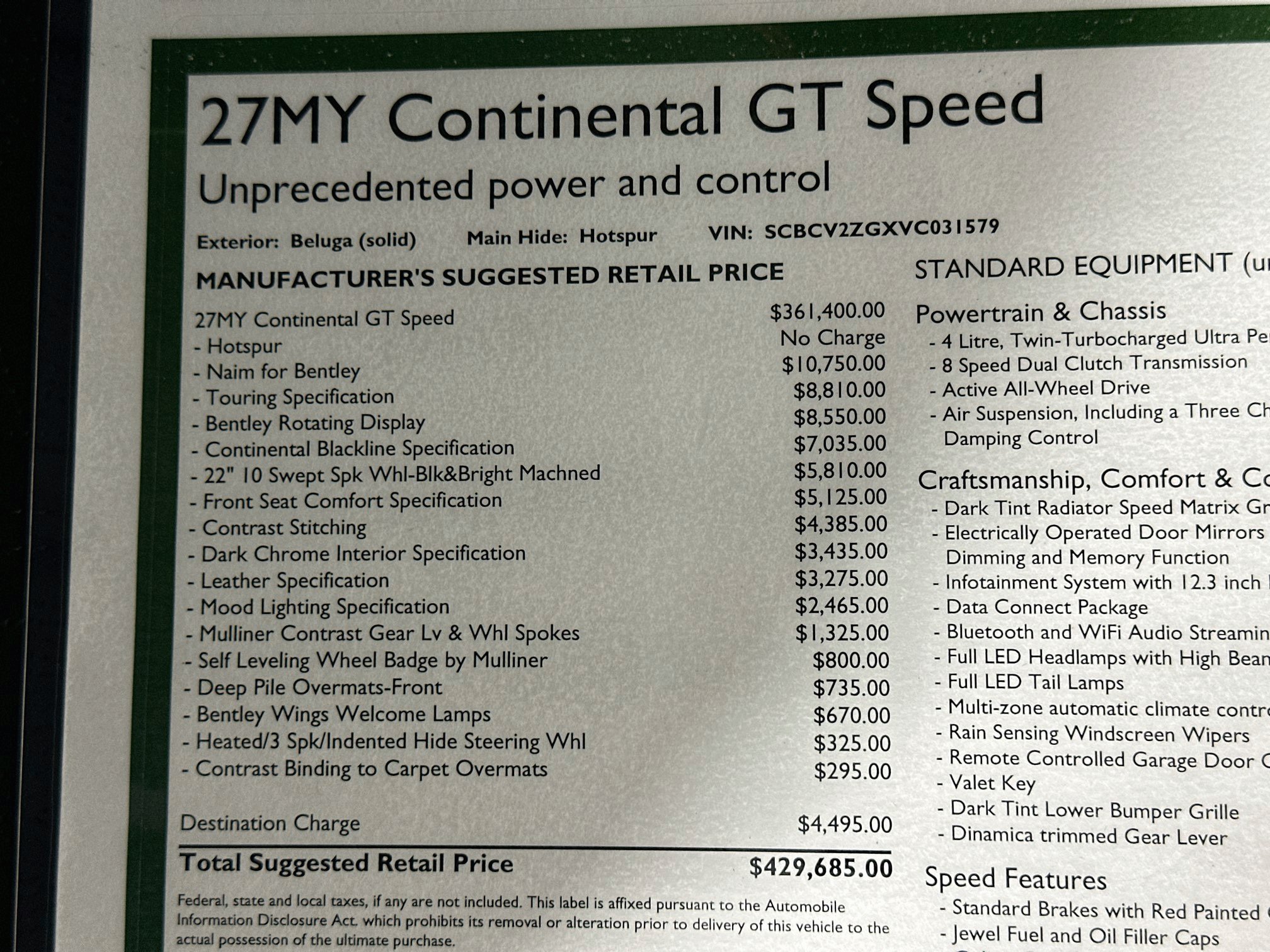 New 2027 Bentley Continental GT Speed AWD/4WD image 28