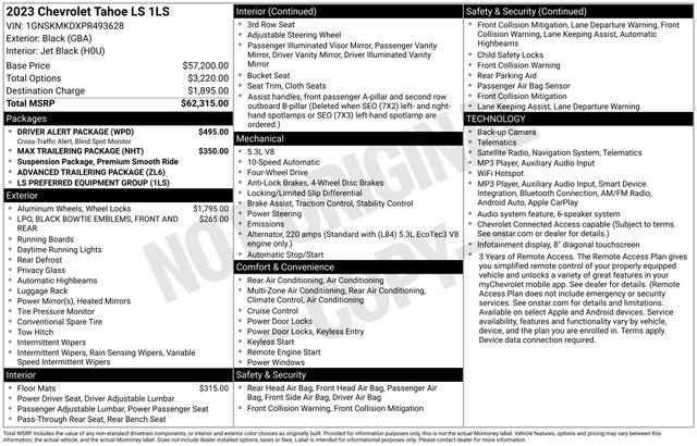 Certified 2023 Chevrolet Tahoe LS w/ Driver Alert Package AWD/4WD image 6
