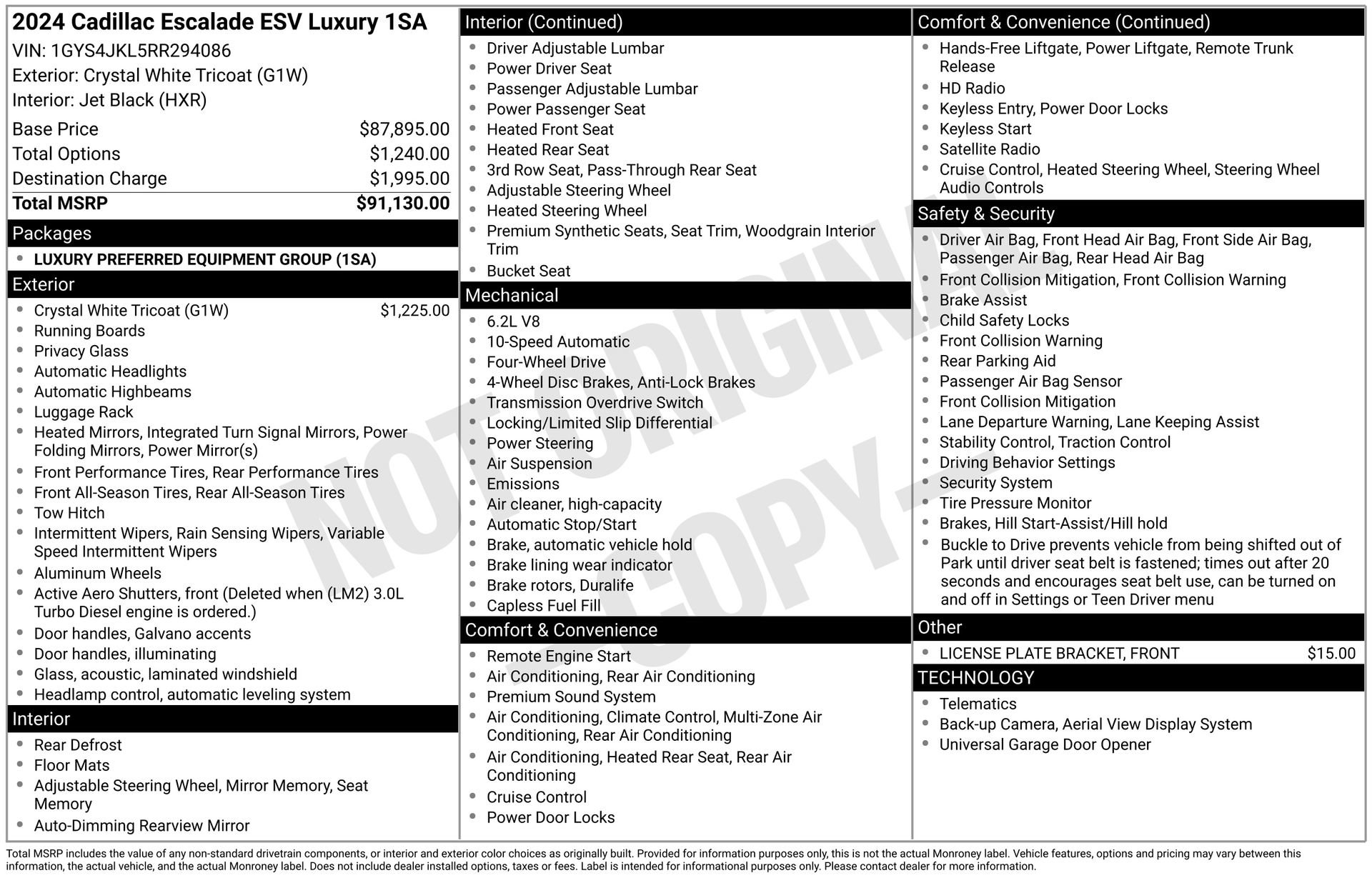 Used 2024 Cadillac Escalade ESV Luxury AWD/4WD image 69