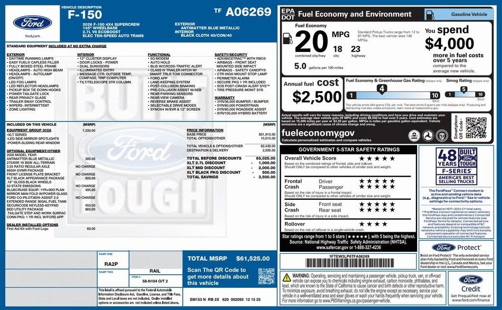 New 2026 Ford F150 XLT w/ Equipment Group 302A MID image 2