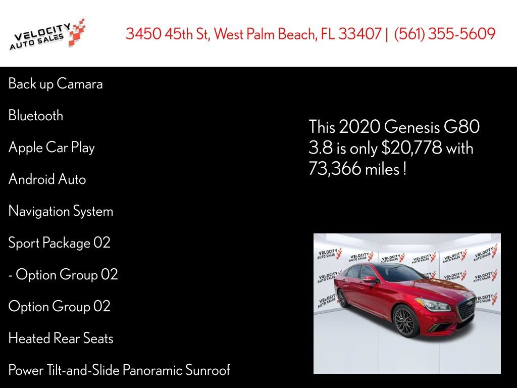 Used 2020 Genesis G80 3.8 w/ Sport Package 02 RWD image 29