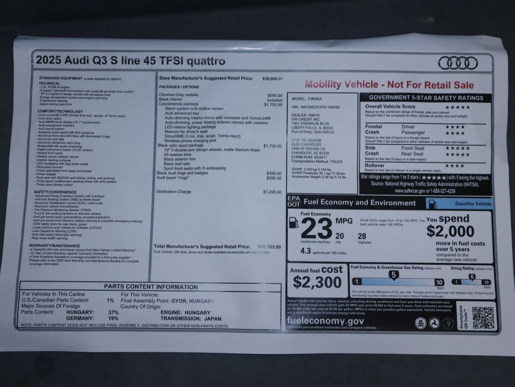 Used 2025 Audi Q3 2.0T Premium w/ Convenience Package image 10