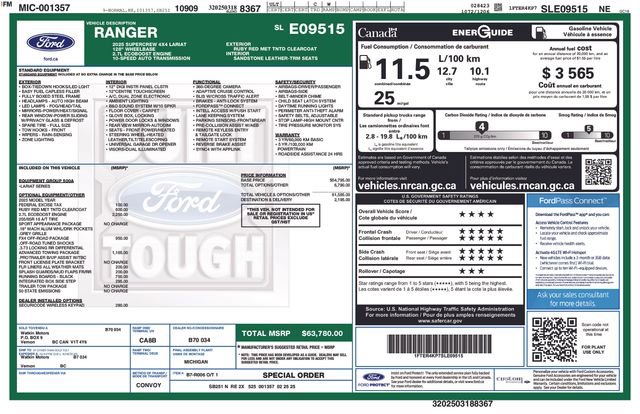 Used 2025 Ford Ranger Lariat w/ Advanced Towing Package AWD/4WD image 36