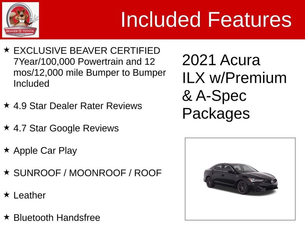 Used 2021 Acura ILX w/ Premium & A-SPEC Package FWD image 4
