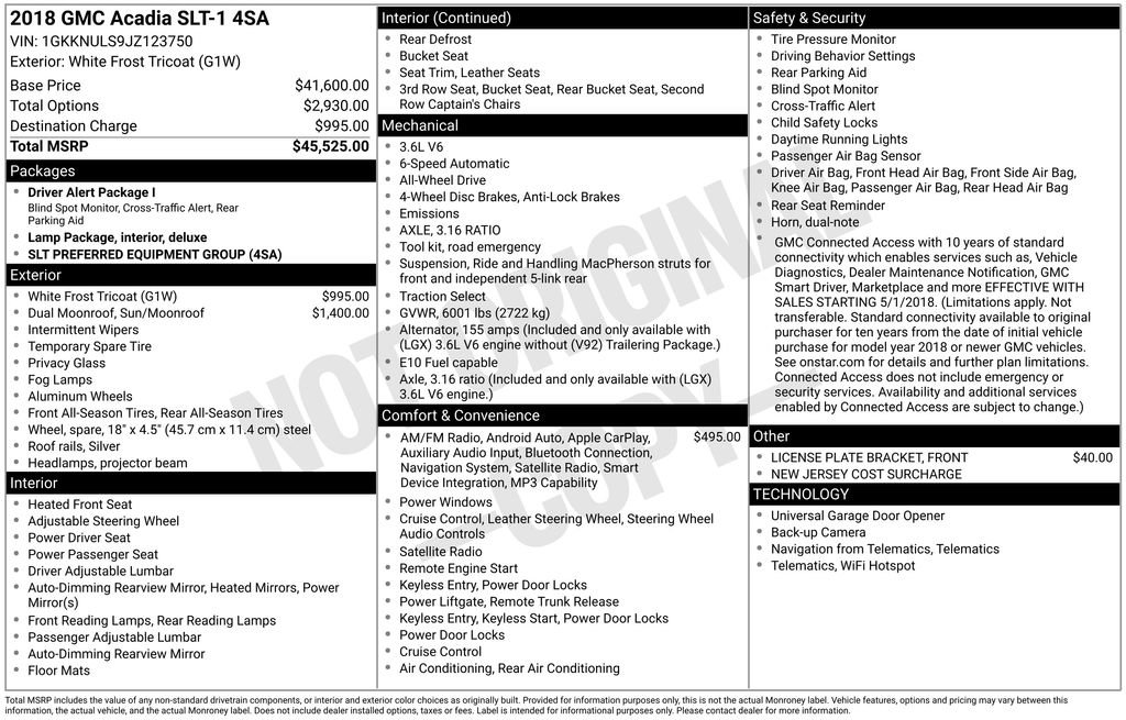 Certified 2018 GMC Acadia SLT AWD/4WD image 6