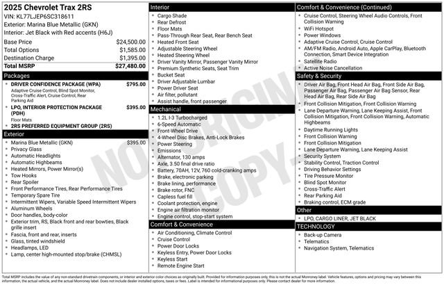 New 2025 Chevrolet Trax RS w/ Driver Confidence Package image 6