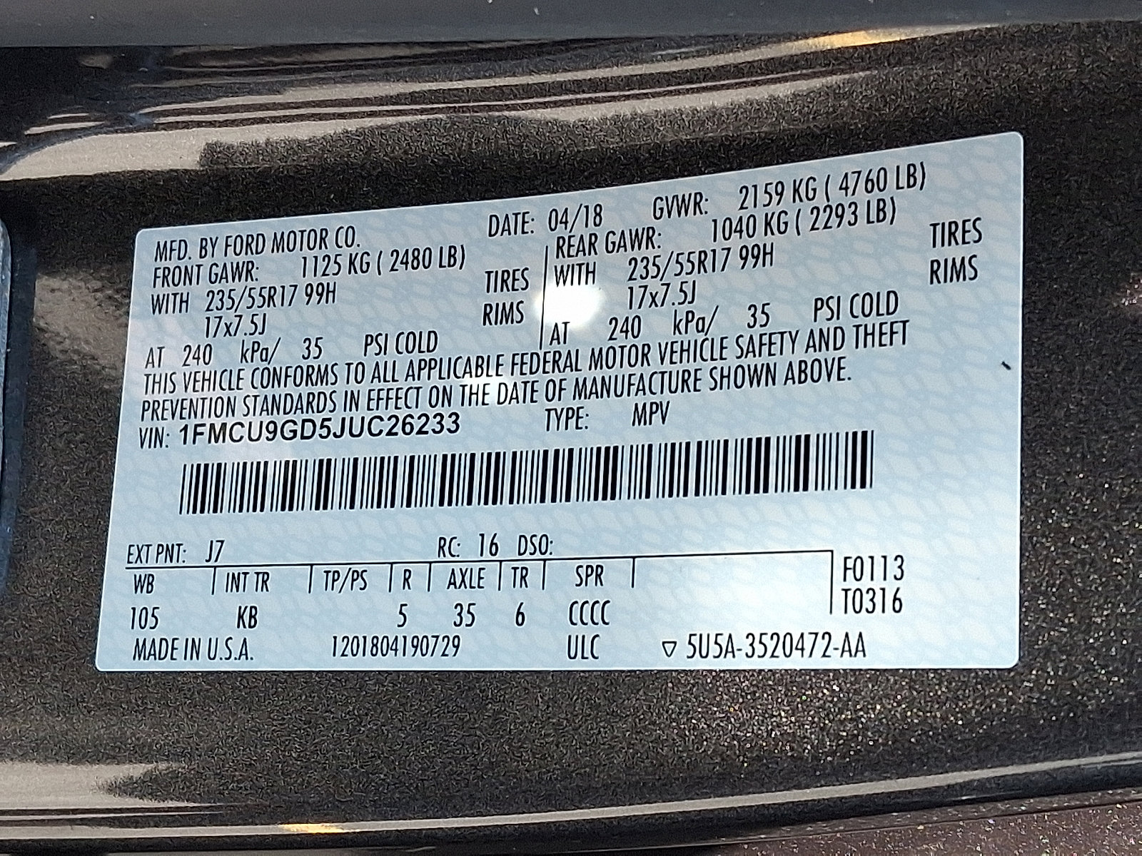 Used 2018 Ford Escape SE w/ SE Sync 3 Package AWD/4WD image 27