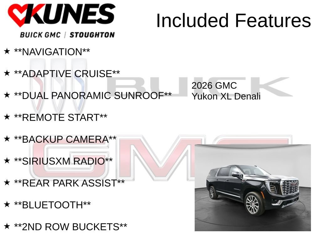 New 2026 GMC Yukon XL Denali w/ Sun & Power Step Package AWD/4WD image 2