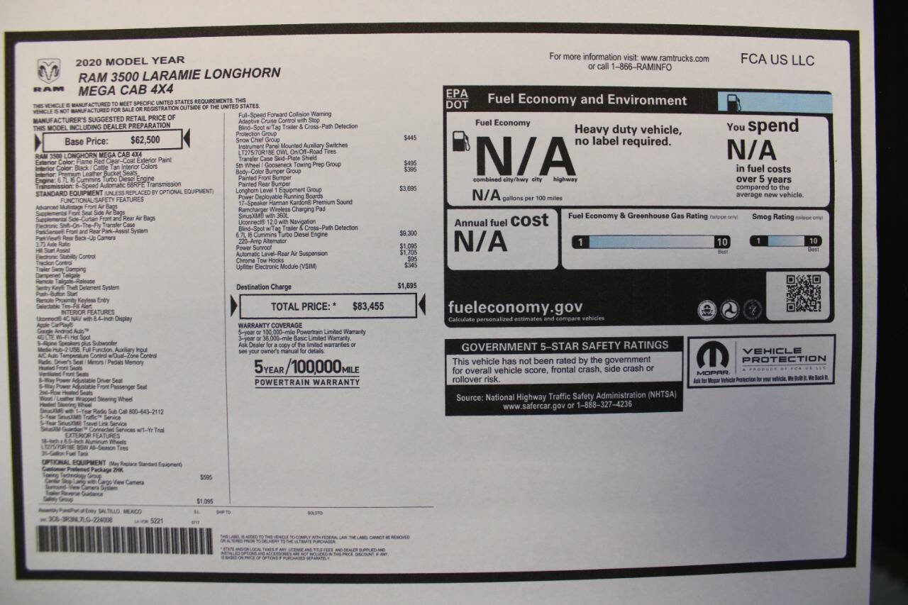 Used 2020 RAM 3500 Limited image 60