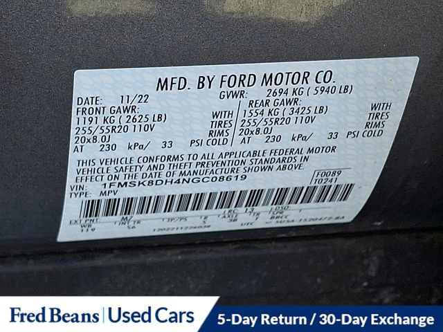 Used 2022 Ford Explorer XLT w/ Equipment Group 202A AWD/4WD image 30