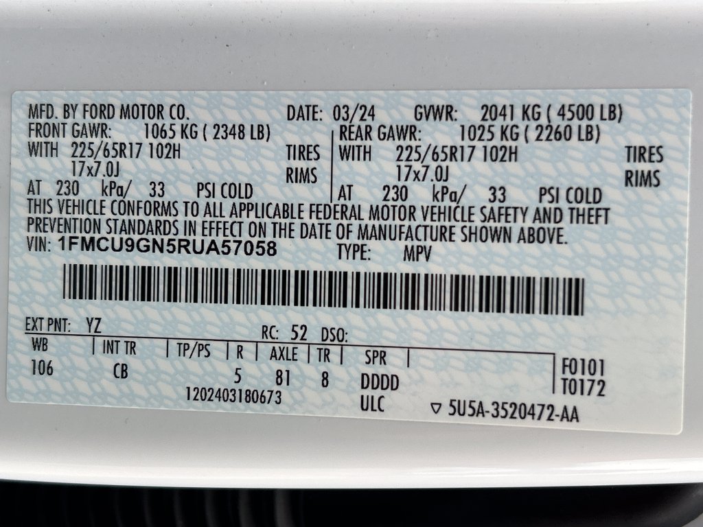 Used 2024 Ford Escape Active w/ Tech Pack #1 AWD/4WD image 33