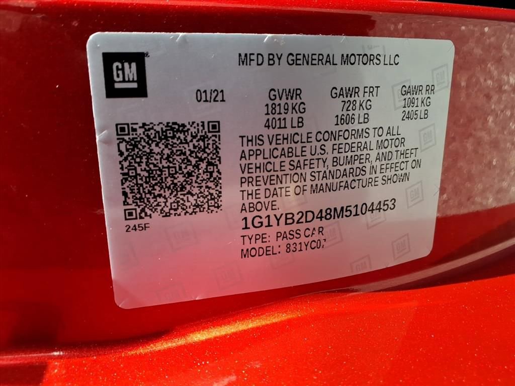 Certified 2021 Chevrolet Corvette Stingray Preferred Cpe w/ 2LT image 36