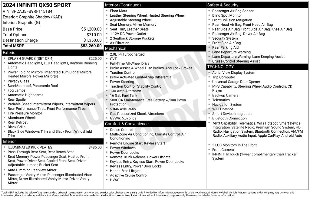 Certified 2024 INFINITI QX50 Sport AWD/4WD image 3