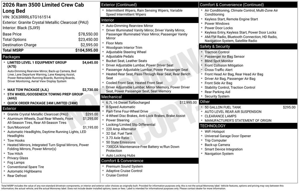 New 2026 RAM 3500 Limited AWD/4WD image 9