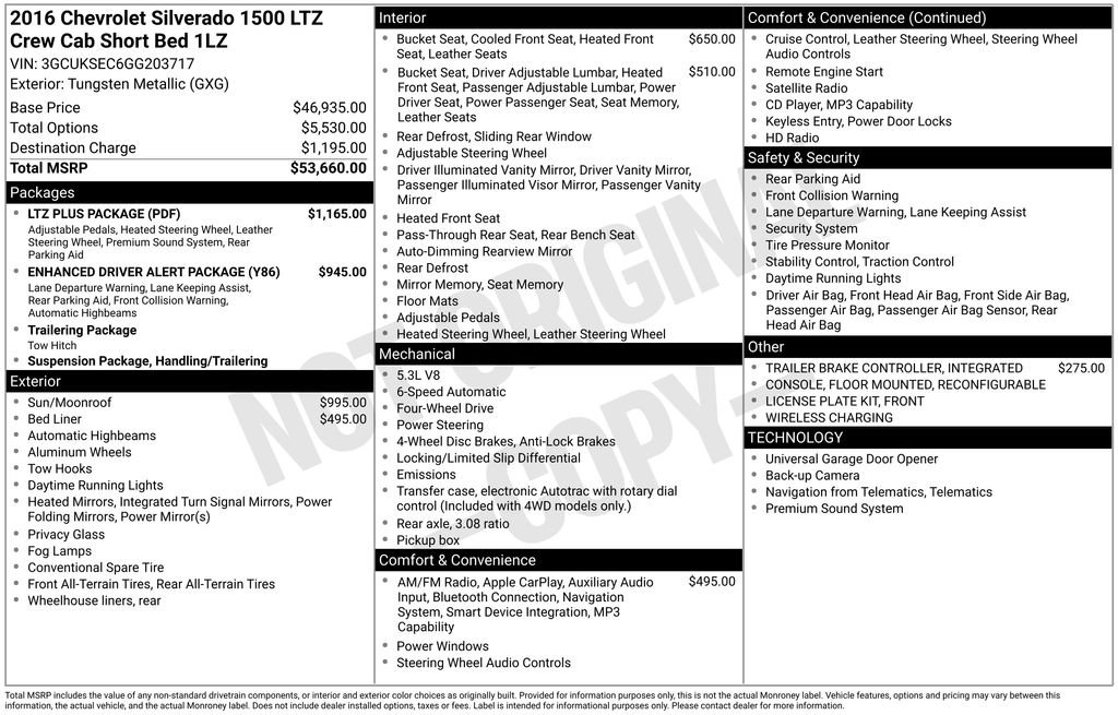 Used 2016 Chevrolet Silverado 1500 LTZ w/ LTZ Plus Package AWD/4WD image 34