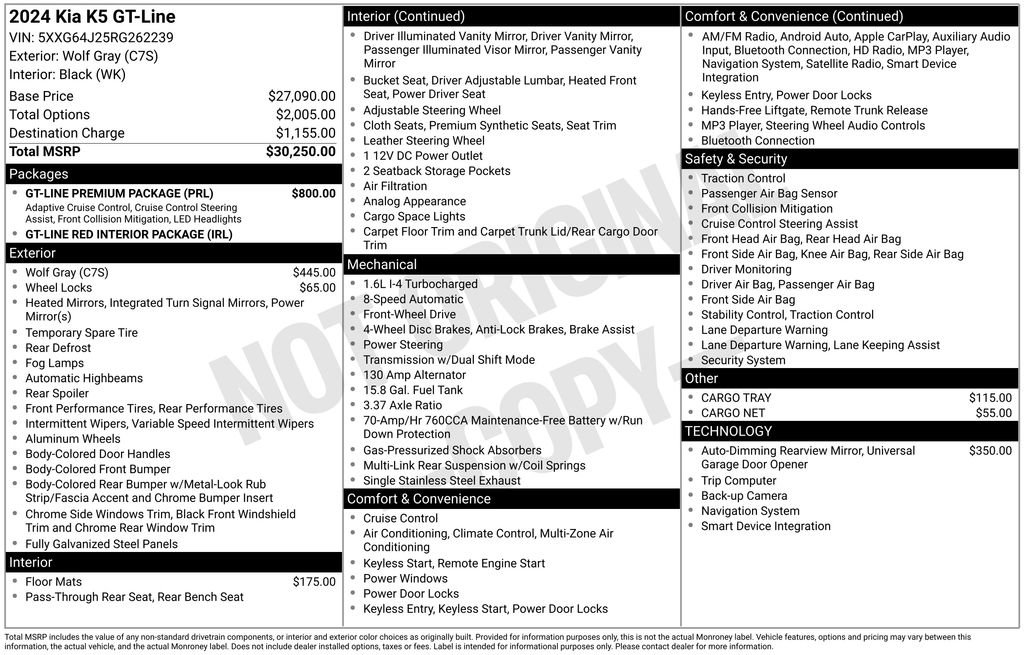 Used 2024 Kia K5 GT-Line w/ GT-Line Premium Package FWD image 4