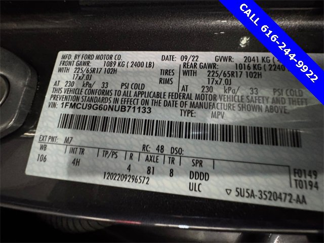 Used 2022 Ford Escape SE w/ Cold Weather Package image 26