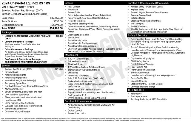 Used 2024 Chevrolet Equinox RS AWD/4WD image 37