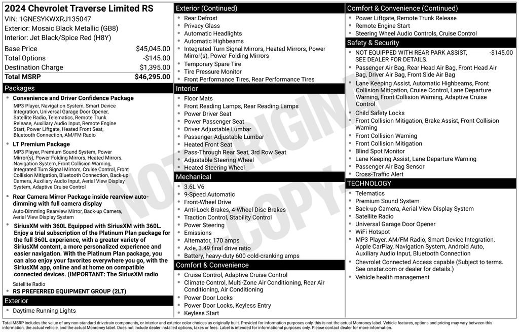 Used 2024 Chevrolet Traverse RS FWD image 6