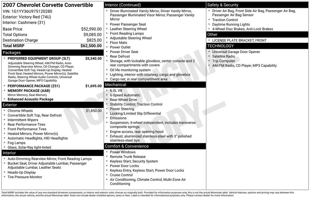 Used 2007 Chevrolet Corvette Convertible w/ Preferred Equipment Group image 2