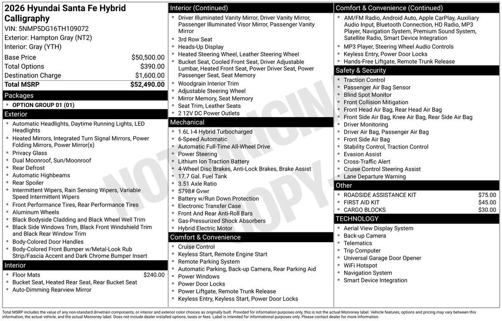 New 2026 Hyundai Santa Fe Calligraphy image 6