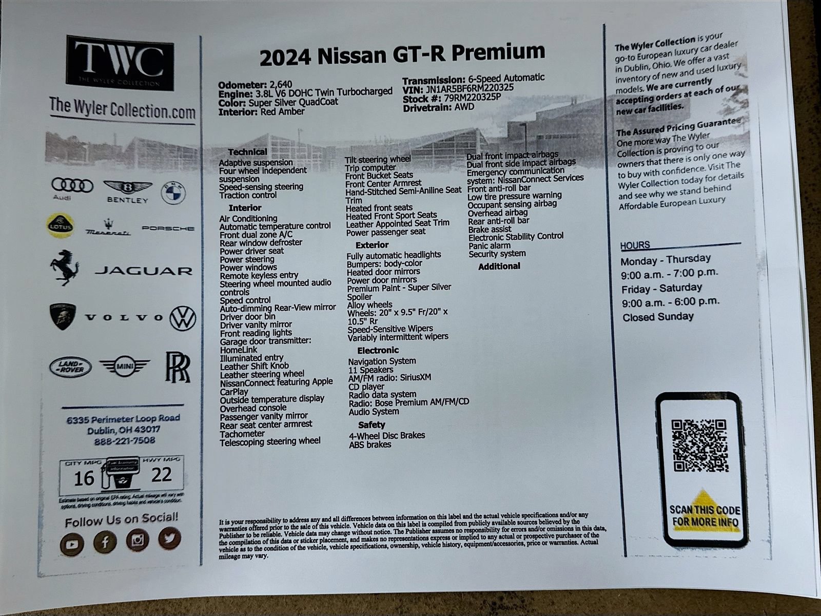 Used 2024 Nissan GT-R Premium w/ Premium Interior Package AWD/4WD image 41