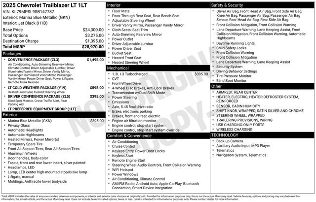 Used 2025 Chevrolet TrailBlazer LT w/ Convenience Package image 25