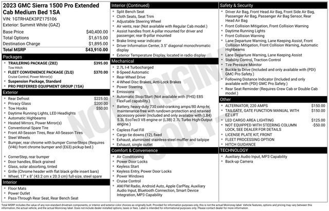Used 2023 GMC Sierra 1500 Pro w/ Trailering Package RWD image 2