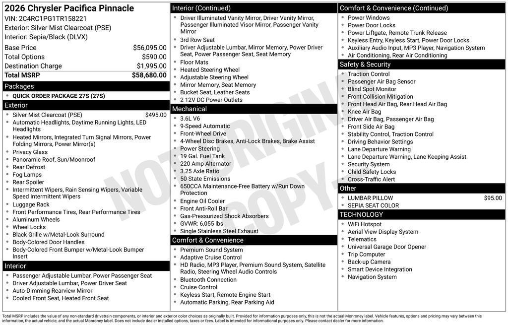 New 2026 Chrysler Pacifica Pinnacle image 21