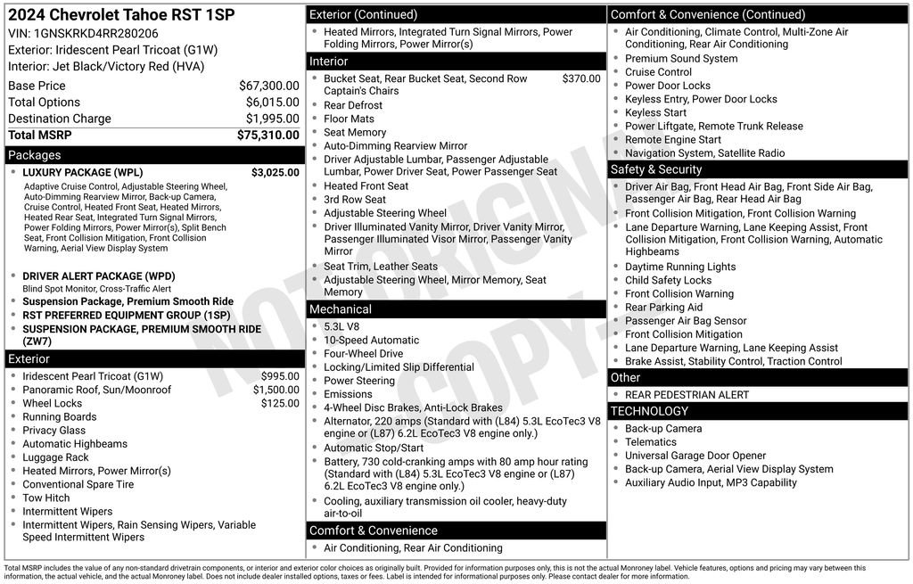 Used 2024 Chevrolet Tahoe RST w/ Luxury Package AWD/4WD image 21