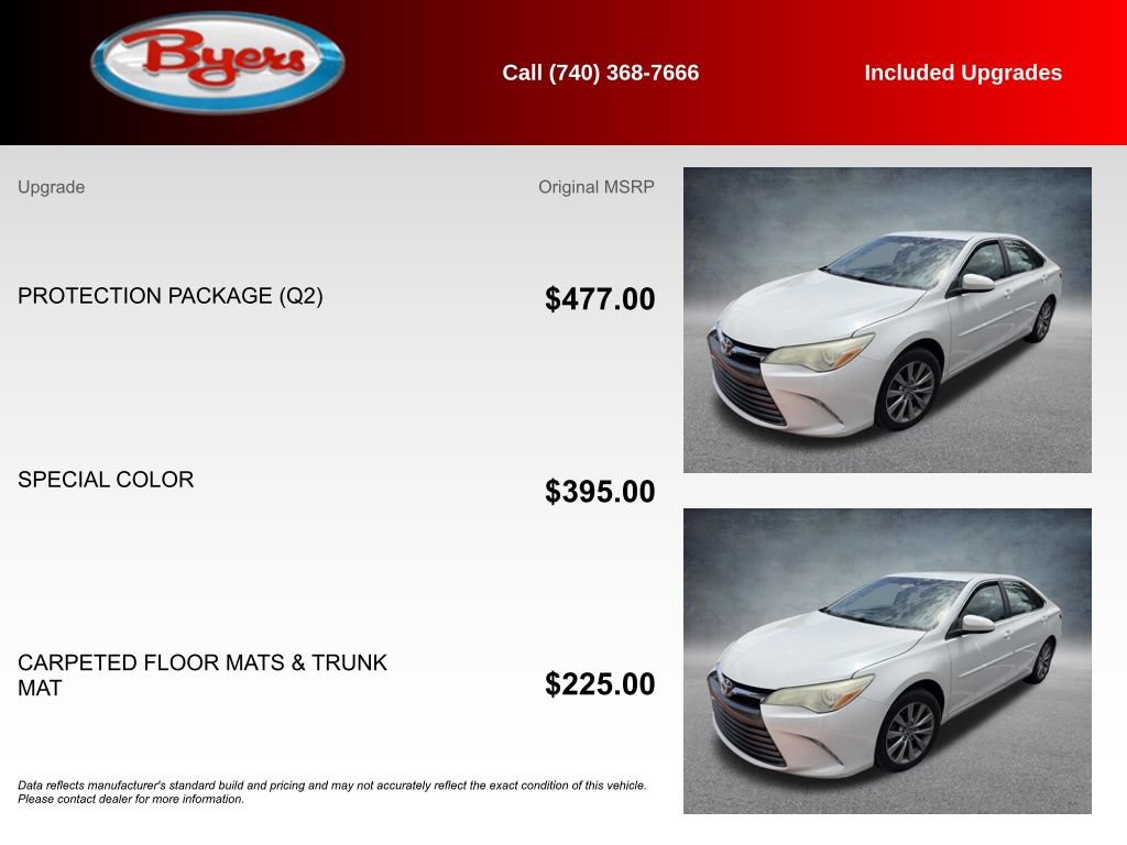 Used 2016 Toyota Camry XLE w/ Protection Package (Q2) FWD image 5