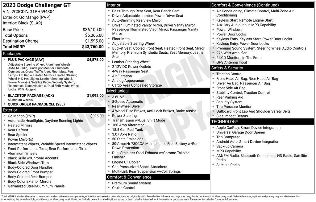 Used 2023 Dodge Challenger GT w/ Plus Package RWD image 33