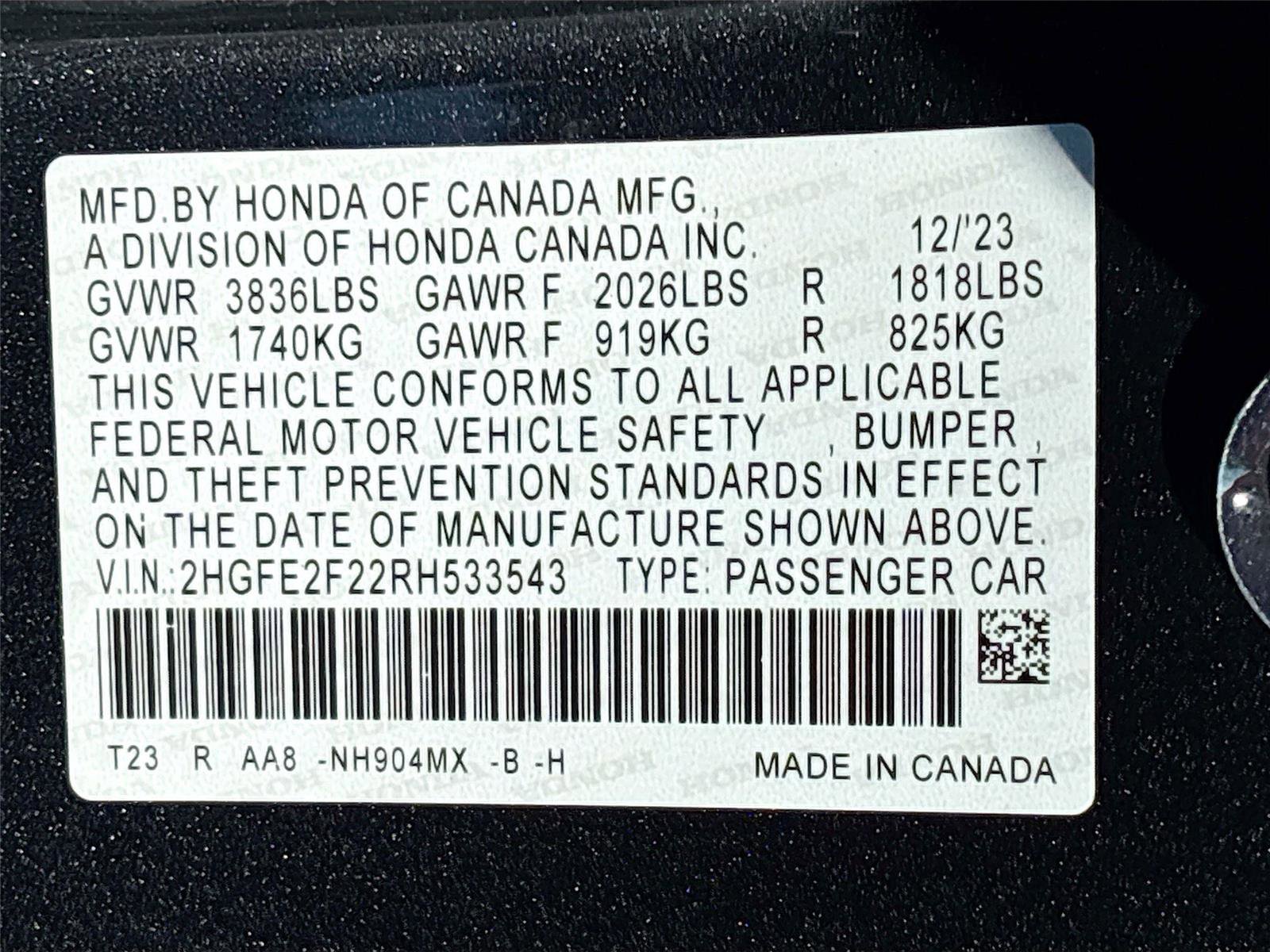 Certified 2024 Honda Civic LX image 33