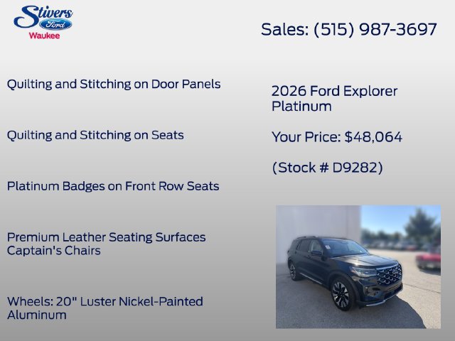 Certified 2026 Ford Explorer Platinum w/ LUX Leather Package AWD/4WD image 22