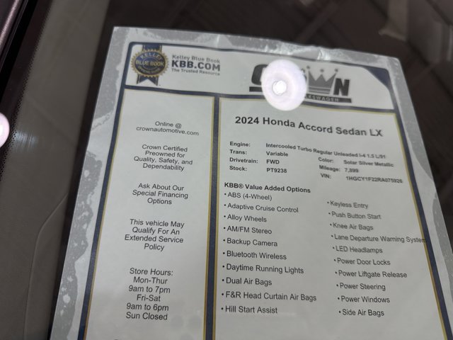 Used 2024 Honda Accord LX image 39