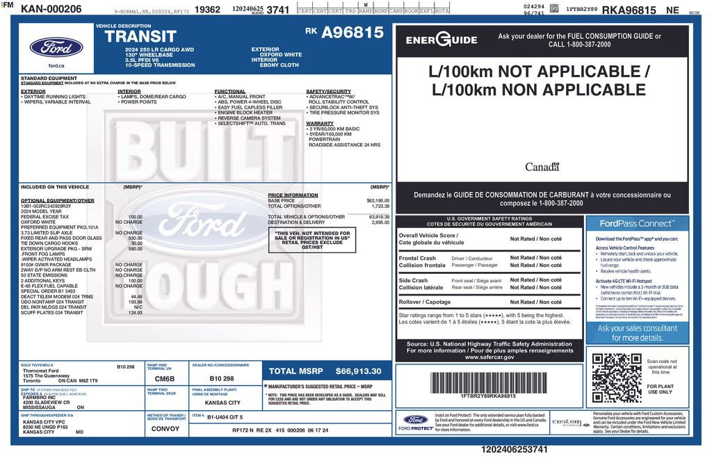 Used 2024 Ford Transit 250 Low Roof AWD w/ Exterior Upgrade Package image 41